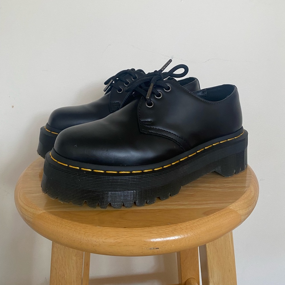 doc martens 1461 quad smooth leather platform loafer